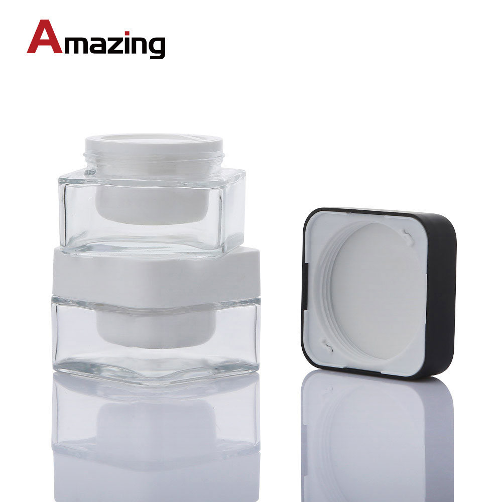 Square Cream Glass Jarsquare cream glass jar